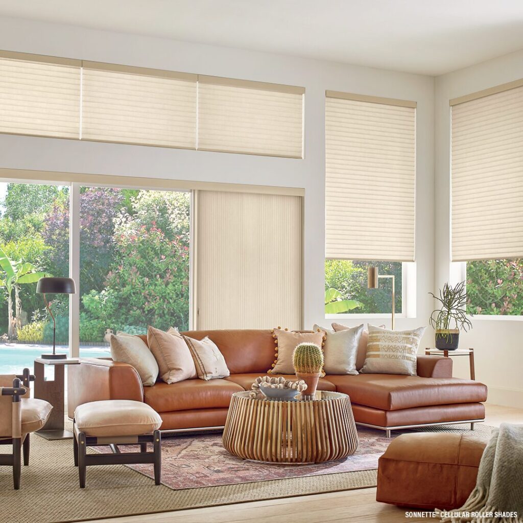 Duette® Cellular Shades — energy-efficient elegance for wide windows.